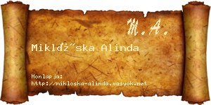 Miklóska Alinda névjegykártya